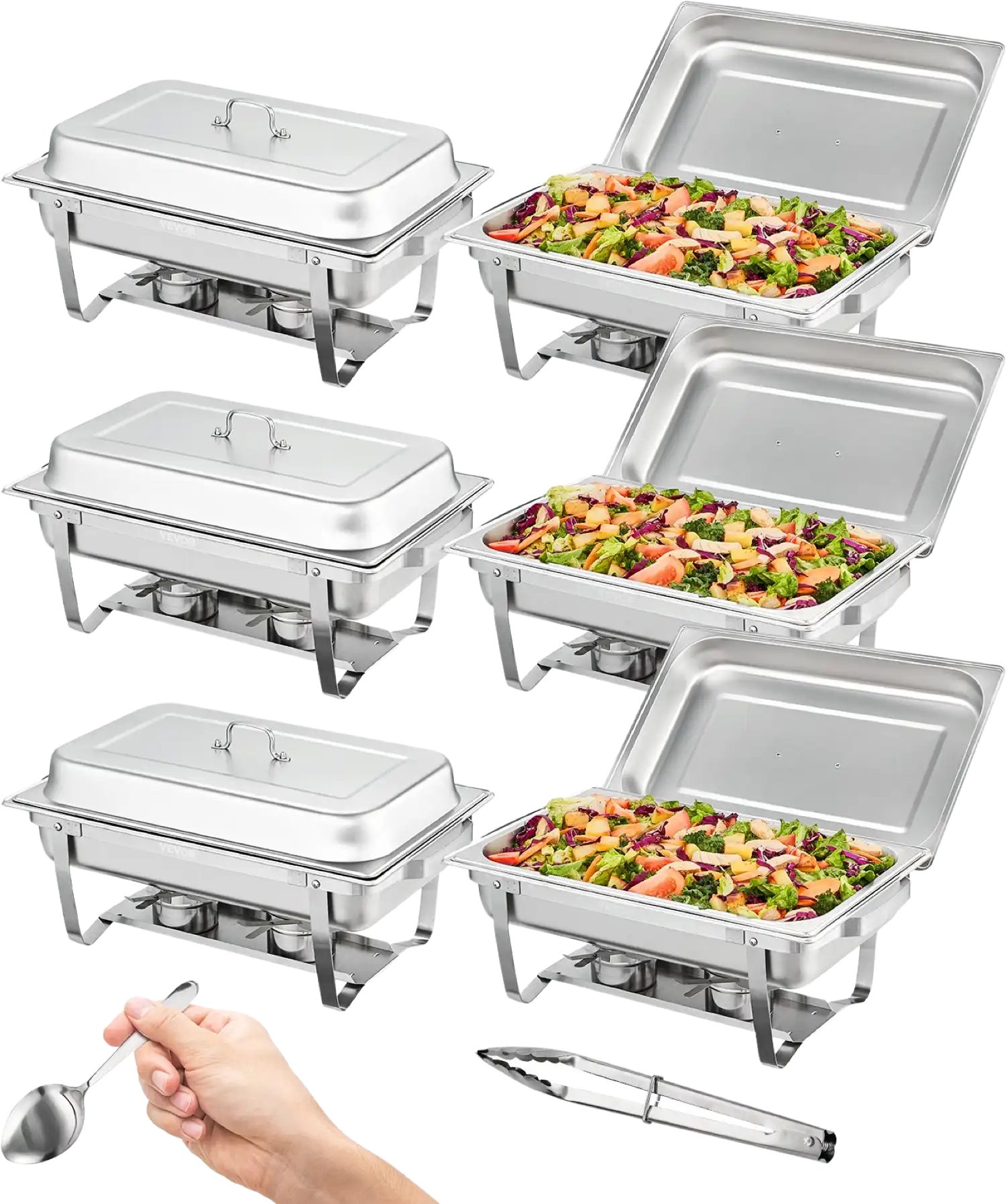 Vevor Chafing Dish Buffet Set 8QT 6 Pack Catering Warmer with Lid & Water Pan New