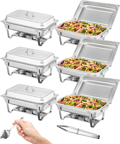Vevor Chafing Dish Buffet Set 8QT 6 Pack Catering Warmer with Lid & Water Pan New
