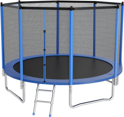 Vevor Trampoline 14 ft. Round with Enclosure Net Straight Rod 450 lb. Capacity New