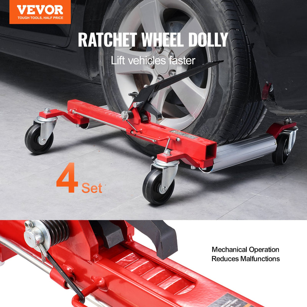 Vevor Wheel Dolly Set 1500 Lbs Vehicle Positioning Lifter 4 Pack New