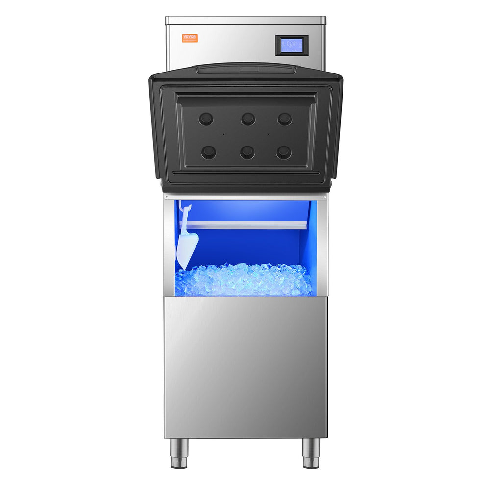 Vevor Commercial Ice Maker 360 Lbs Per Day with 205 Lbs Storage Bin Auto Self-Cleaning New