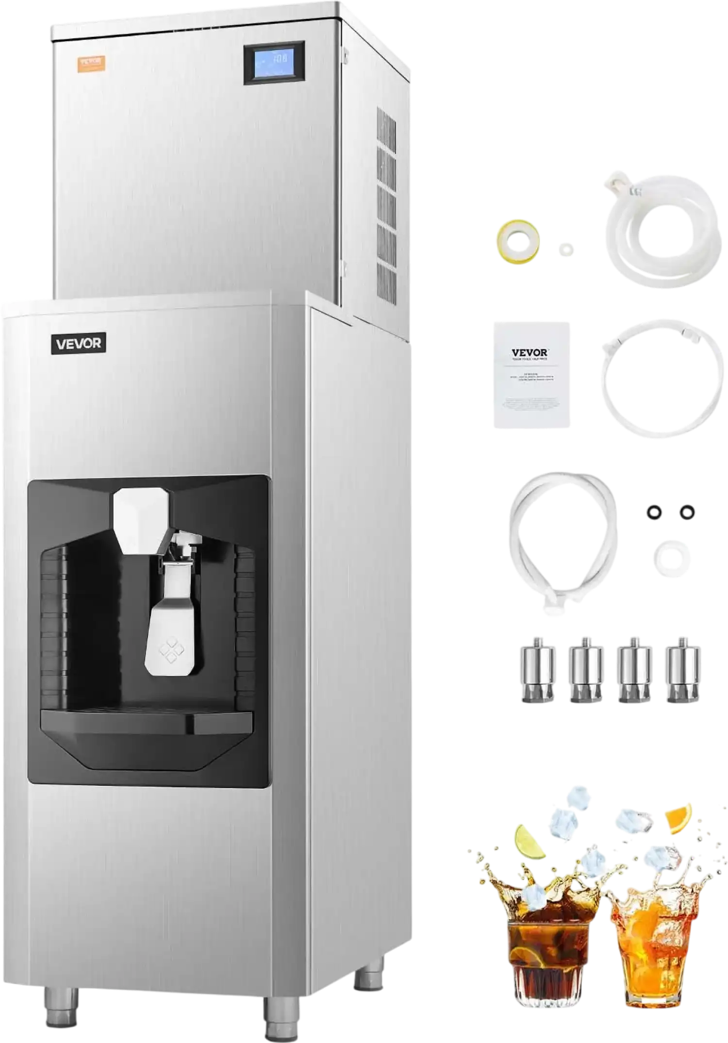 Vevor Commercial Ice Maker Automatic Dispensing 360 Lbs/Day with 180 Lbs Storage New