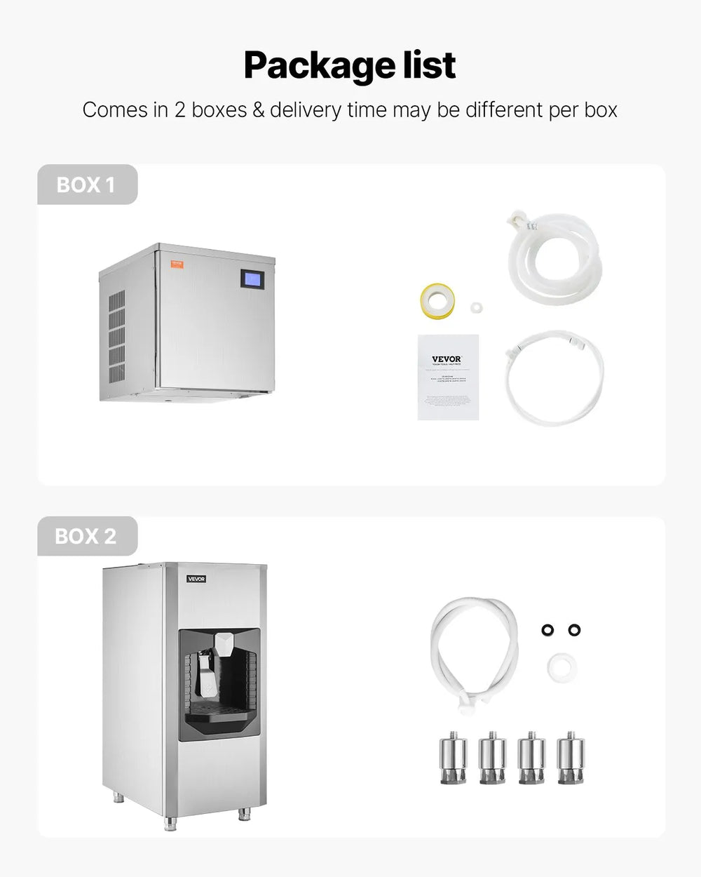 Vevor Commercial Ice Maker Automatic Dispensing 400 Lbs/Day with 180 Lbs Storage New
