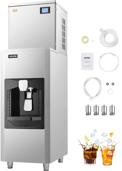 Vevor Commercial Ice Maker Automatic Dispensing 400 Lbs/Day with 180 Lbs Storage New