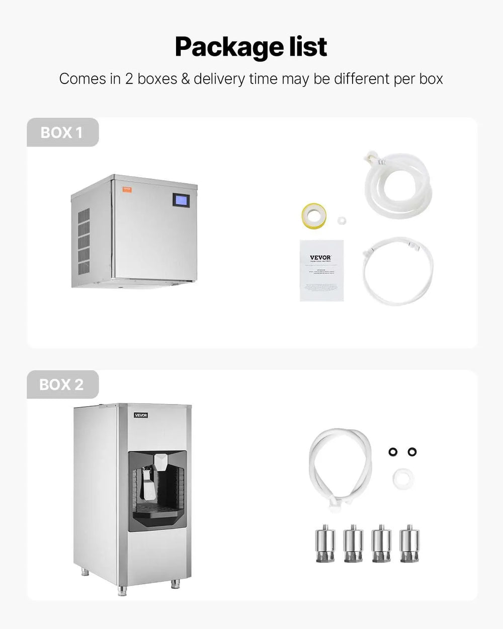 Vevor Commercial Ice Maker Automatic Dispensing 550 Lbs/Day with 180 Lbs Storage New