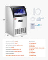 Vevor Commercial Ice Maker 130 lbs/24H with Drain Pump 33 lbs Storage New