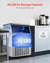 Vevor Commercial Ice Maker 200 Lbs/Day 66 Lbs Storage Capacity Self-Cleaning New