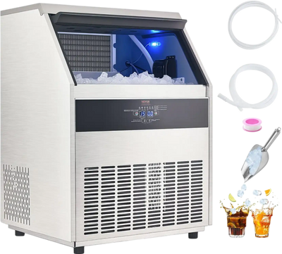 Vevor Commercial Ice Maker 265 Lbs/Day 88 Lbs Storage Capacity Self-Cleaning New