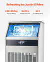 Vevor Commercial Ice Maker 440 Lbs/Day 110 Lbs Storage Capacity Self-Cleaning New