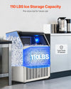Vevor Commercial Ice Maker 440 Lbs/Day 110 Lbs Storage Capacity Self-Cleaning New