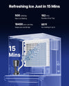 Vevor Commercial Ice Maker 500 Lbs/Day with 300 Lbs Storage Self-Cleaning Touchscreen New
