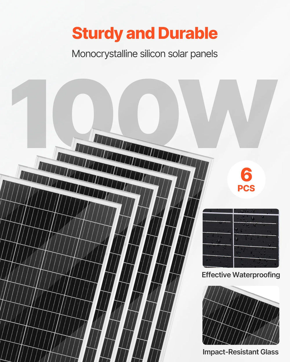 Vevor Solar Wind Power Kit 1000W 24V with 6 100W Solar Panels 400W Wind Turbine New