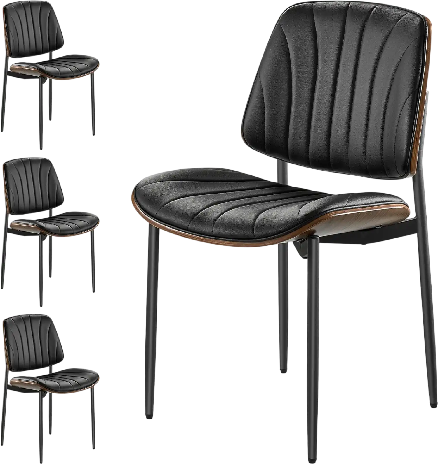 Vevor Modern Dining Room Accent Chairs Upholstered Leather Set of 4 New