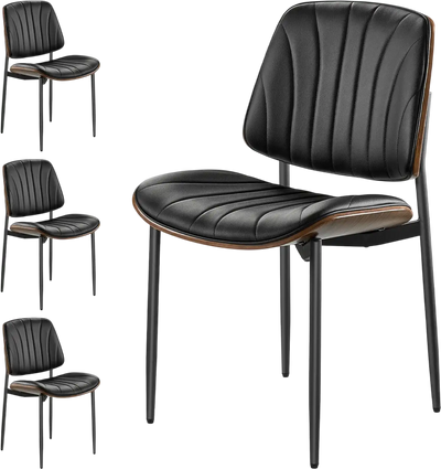 Vevor Modern Dining Room Accent Chairs Upholstered Leather Set of 4 New