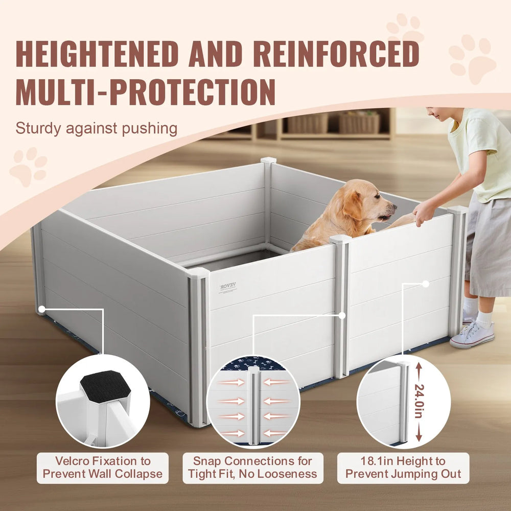 Vevor Dog Whelping Box 59.8 x 59.8 in. Puppy Pen with Washable Pad New