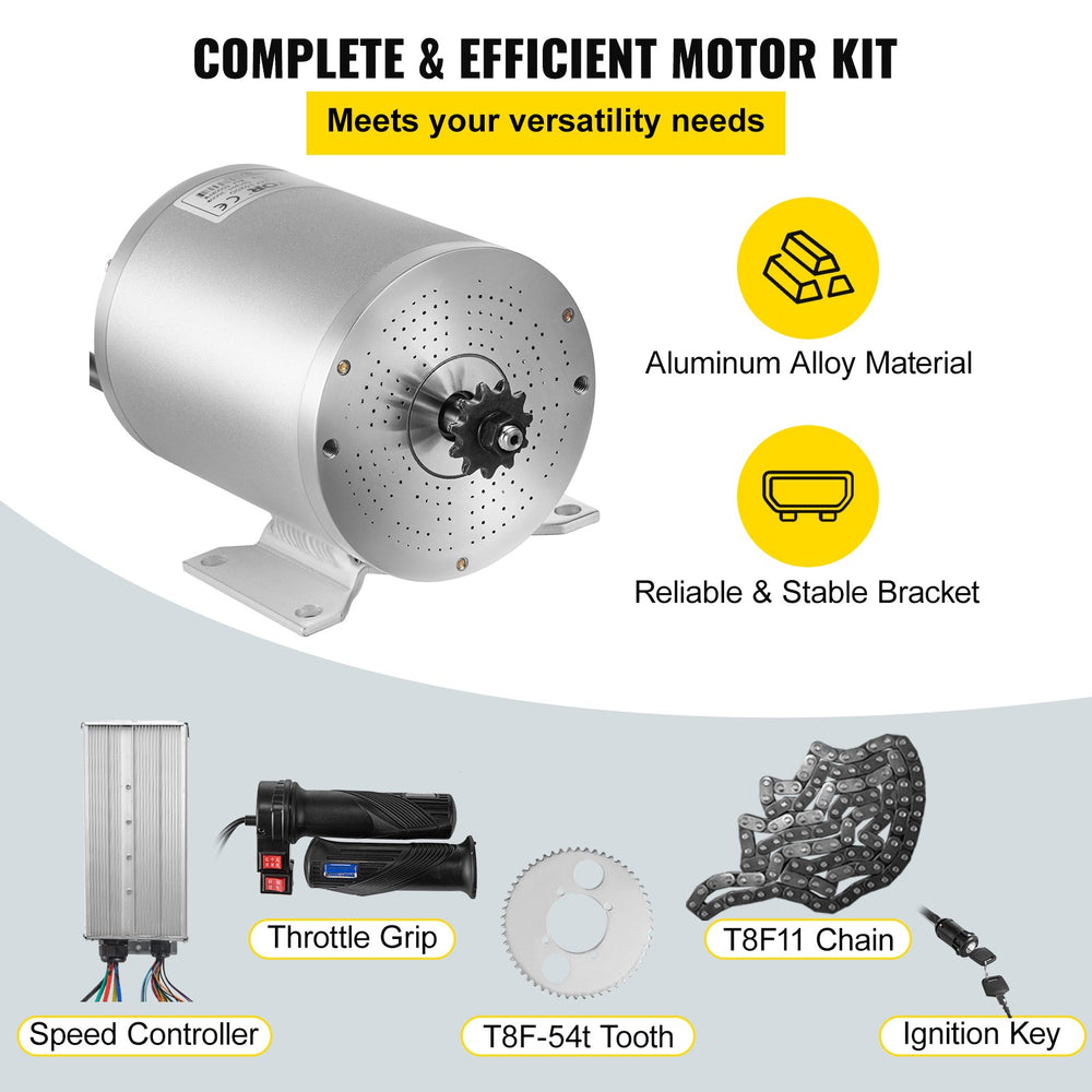 Vevor Electric Brushless DC Motor 72V 3000W with Speed Controller & Grip Throttle New