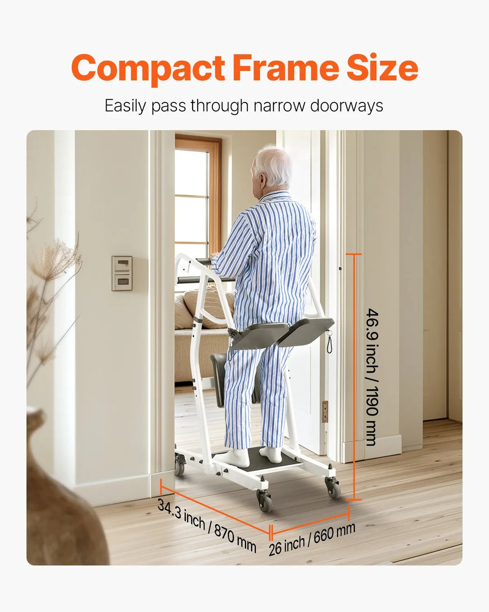 Vevor Stand Assist Patient Lift Sit-to-Stand with Adjustable Knee Pads 400 Lbs Capacity New