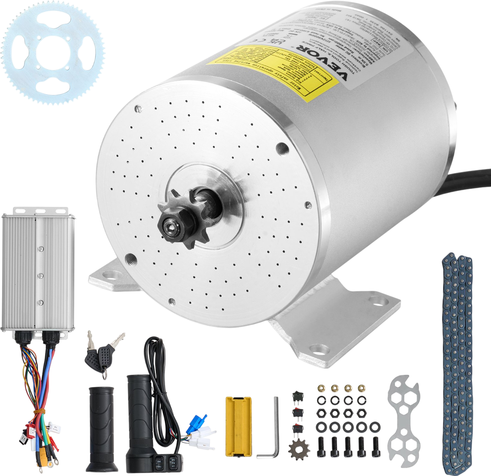 Vevor Brushless DC Motor Kit 3000W 72V 4900 RPM with Speed Controller New