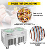 Vevor Ice Cream Roll Machine 1800W 2 Round Pans 17.7" Commercial Stainless Steel 2 Scrapers New