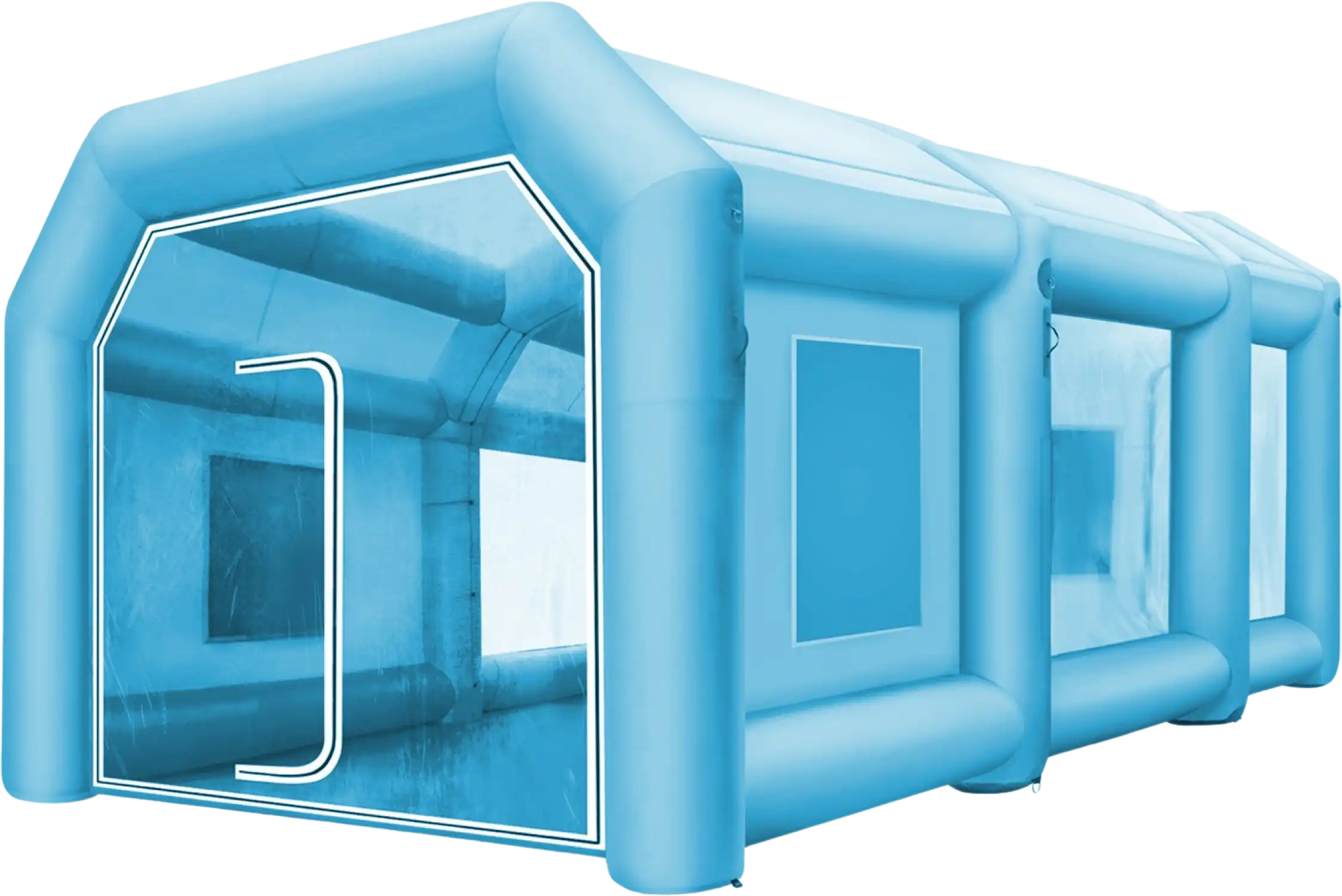 Vevor Inflatable Paint Booth 39.3' x 16.4' x 13.4' Spray Tent 1100W 350W Blowers Air Filter System New