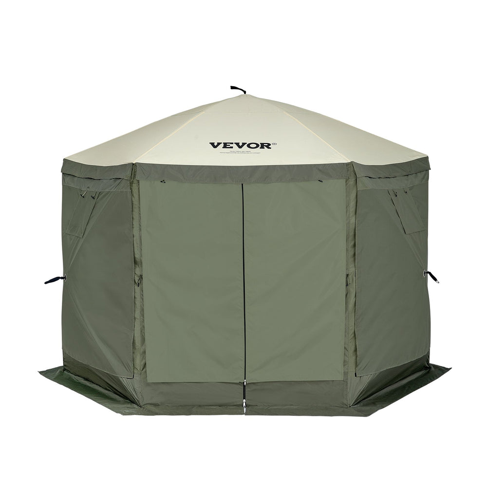outdoor cover tent 2026 Soccer Party Supplies VEVOR 10x10FT Pop Up Gazebo Tent 6-sided Screen Canopy with Removable Privacy Wind Cloths Mesh Windows Mosquito Netting