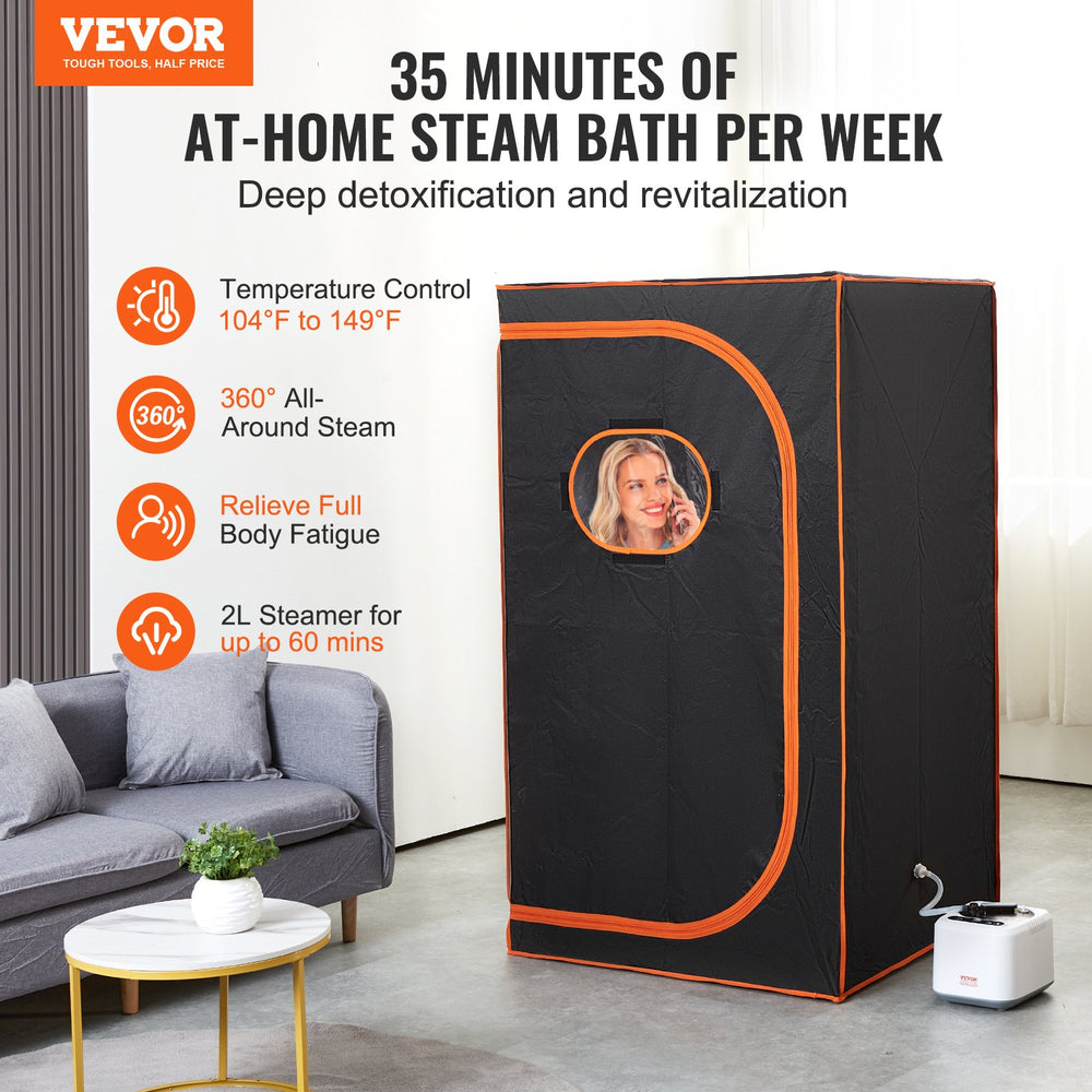 Vevor Portable Steam Sauna Tent Full Size 1000W Time & Temperature Rem – FactoryPure
