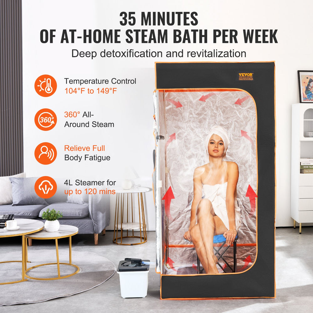 grow tent sauna Vevor Sauna Steam Tent Portable Full Size with Chair & Steam Boiler 16 – FactoryPure