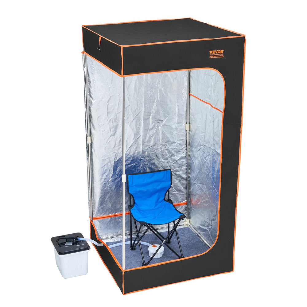steam tent Vevor Sauna Steam Tent Portable Full Size with Chair & Steam Boiler 16 – FactoryPure