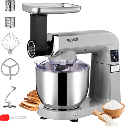 Vevor Stand Mixer 6-in-1 Multifunctional with Tilt-Head 7.4 Quart 6 Speeds Timer Function 450W New