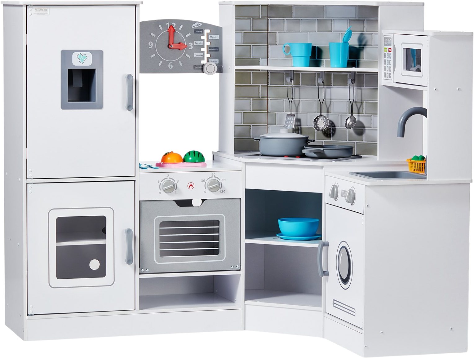 Vevor Wooden Kitchen Playset for Kids with 24pcs Accessories New