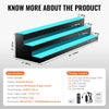 Vevor Lighted Bottle Display LED 48" 3-Step Bar Shelf with App Control New