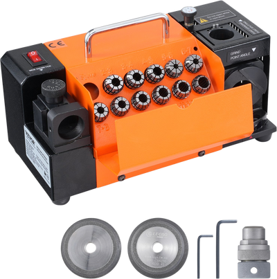 Vevor MR-13B Drill Bits Sharpener 3-13mm Grinder with 11 Collets CBN & SDC Grind Wheels New