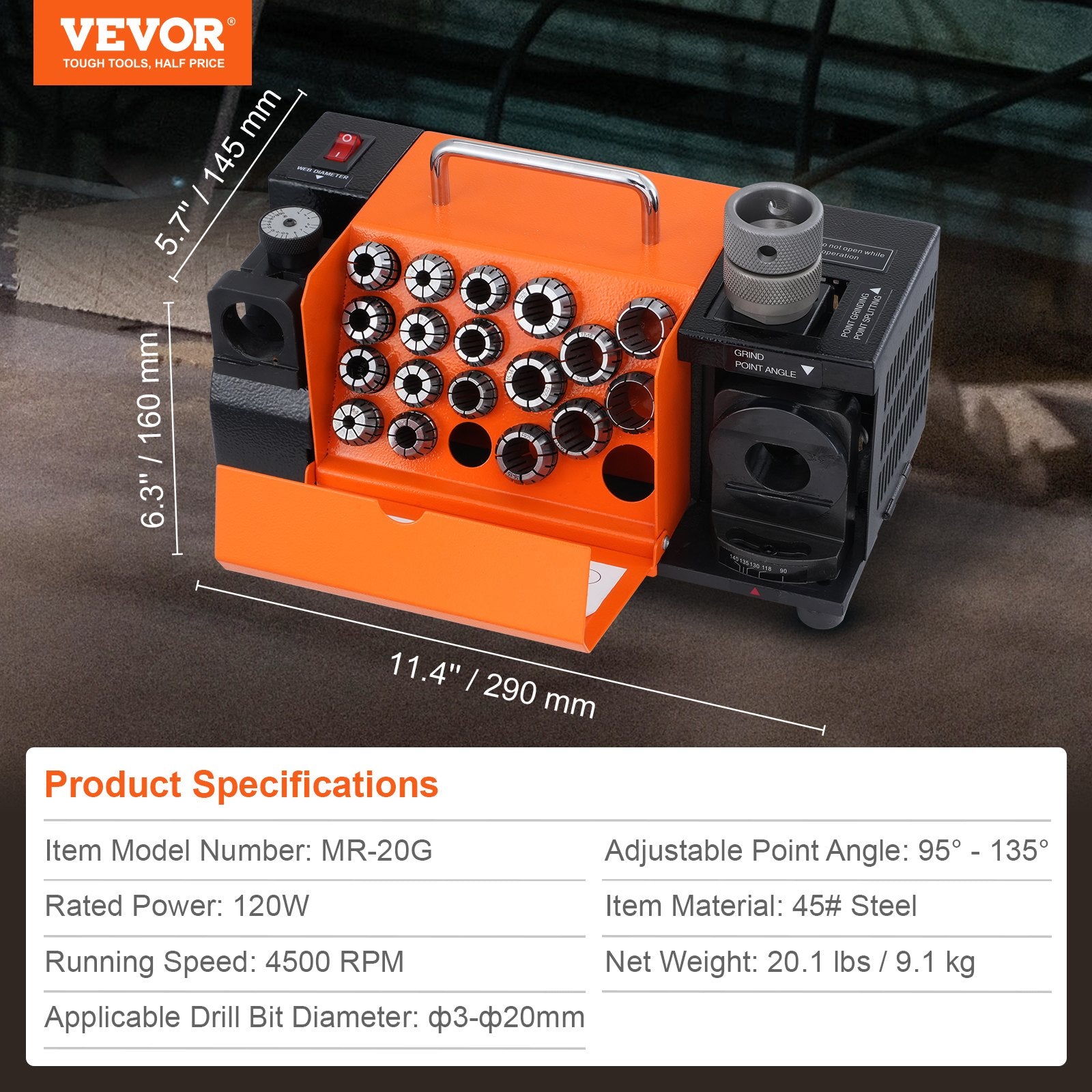 stohrerさん専用MORRY'S WHITENING セット Vevor MR-20G Drill Bits Sharpener 3-20mm Grinder with 18