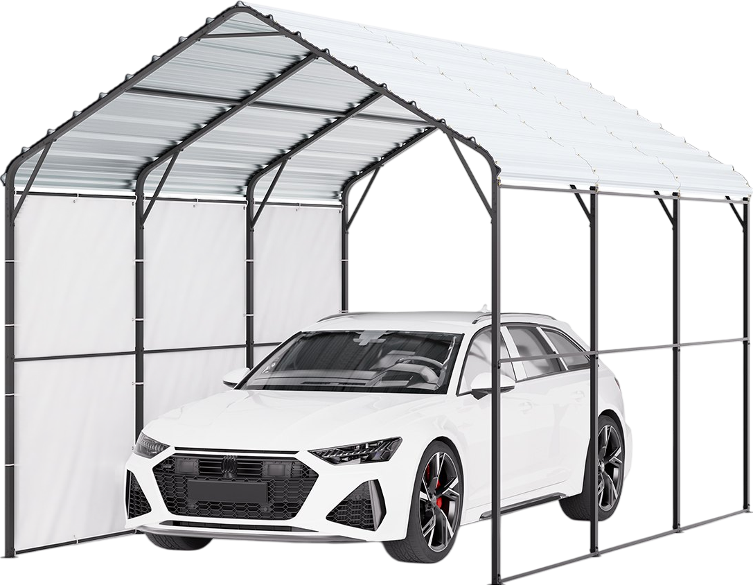 Vevor Metal Carport Heavy Duty Garage Shelter 10 x 15 FT with Removable Sidewall New