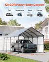 Vevor Metal Carport Heavy Duty Garage Shelter 12 x 20 FT with Removable Sidewall New