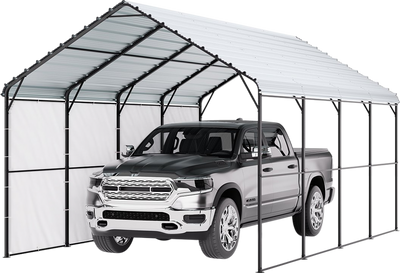 Vevor Metal Carport Heavy Duty Garage Shelter 12 x 20 FT with Removable Sidewall New