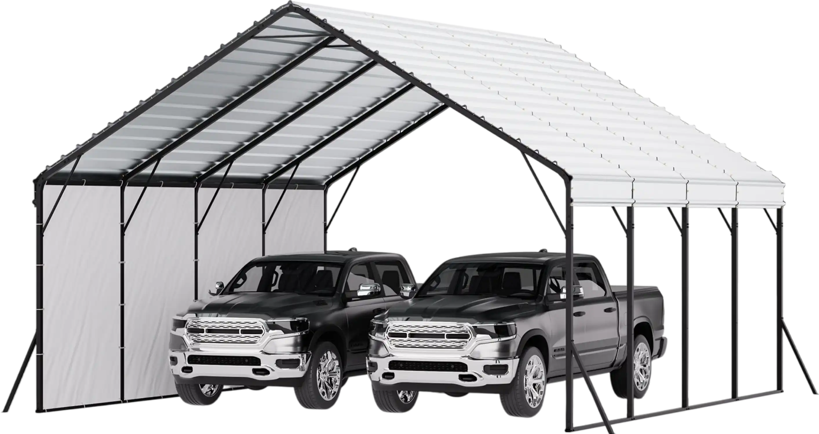 Vevor Metal Carport Heavy Duty Garage Shelter 20 x 20 FT with Removable Sidewalls New