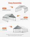 Vevor Metal Carport Heavy Duty Garage Shelter 20 x 24 FT with Removable Sidewalls New