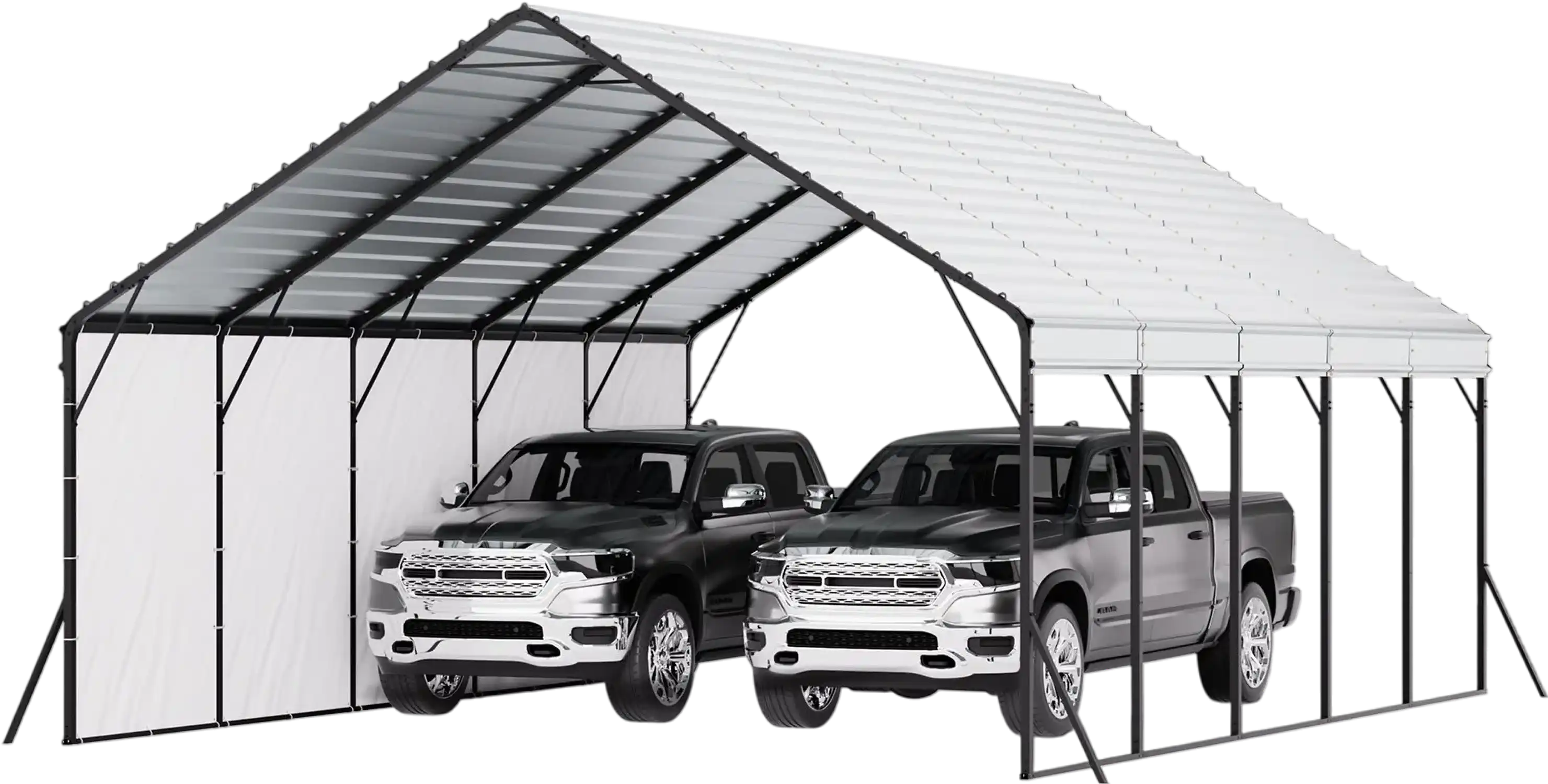 Vevor Metal Carport Heavy Duty Garage Shelter 20 x 24 FT with Removable Sidewalls New