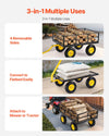 Vevor Steel Garden Cart 1200 Lbs Utility Wagon with Removable Sides 13" Tires New