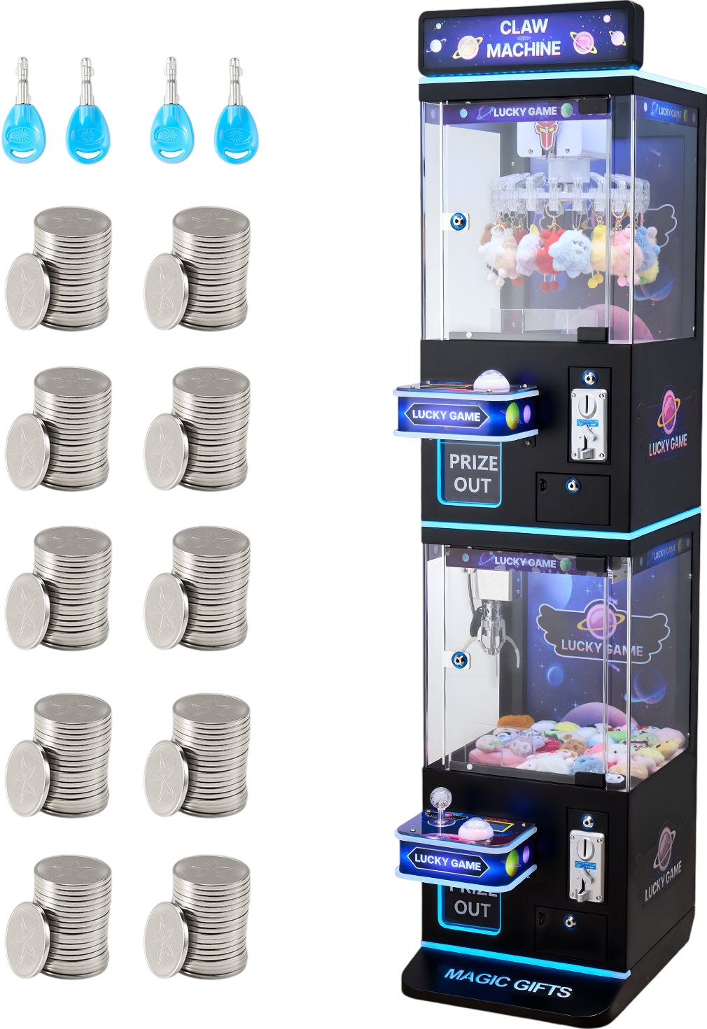 Vevor Claw Crane Machine Double Layer Prize Dispenser Adjustable Difficulty New