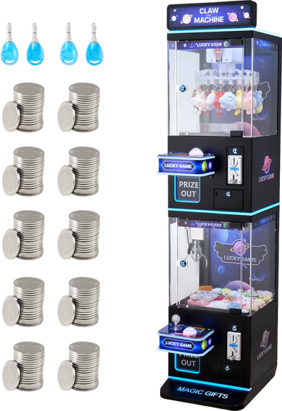 Vevor Claw Crane Machine Double Layer Prize Dispenser Adjustable Difficulty New