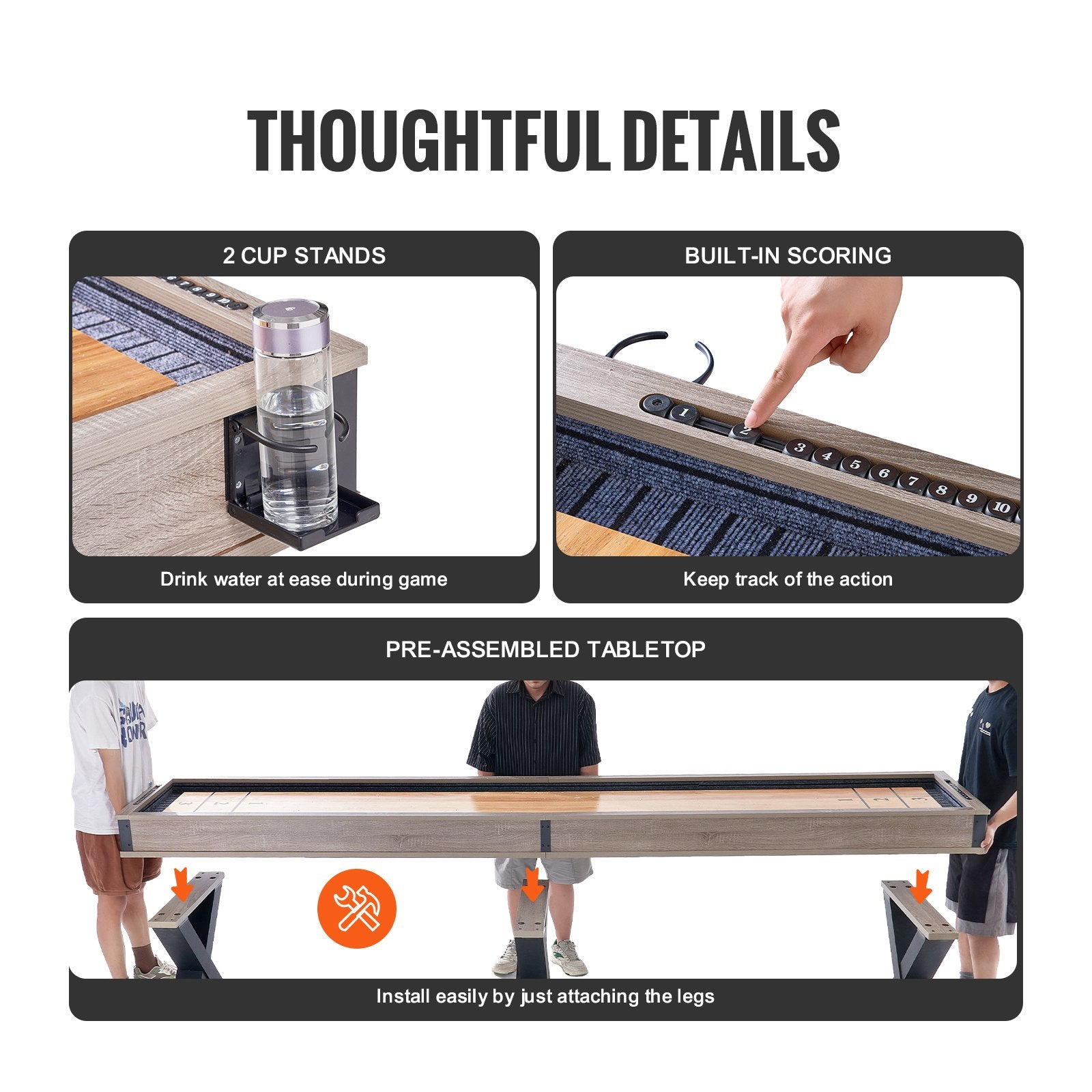 Vevor Shuffleboard Table 2 in 1 Bowling Combo Game Set 11.5