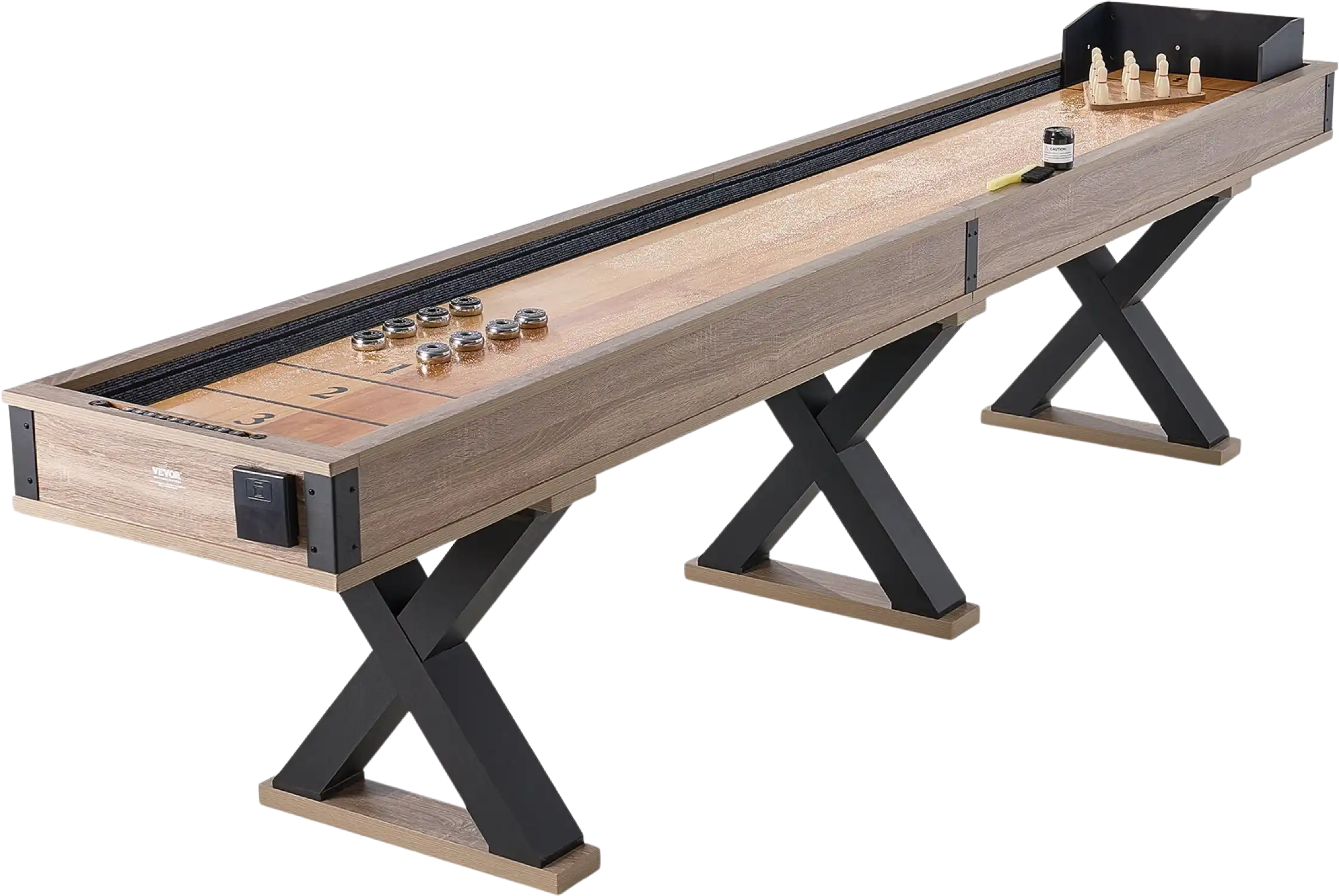 Vevor Shuffleboard Table 2 in 1 Bowling Combo Game Set 11.5' New