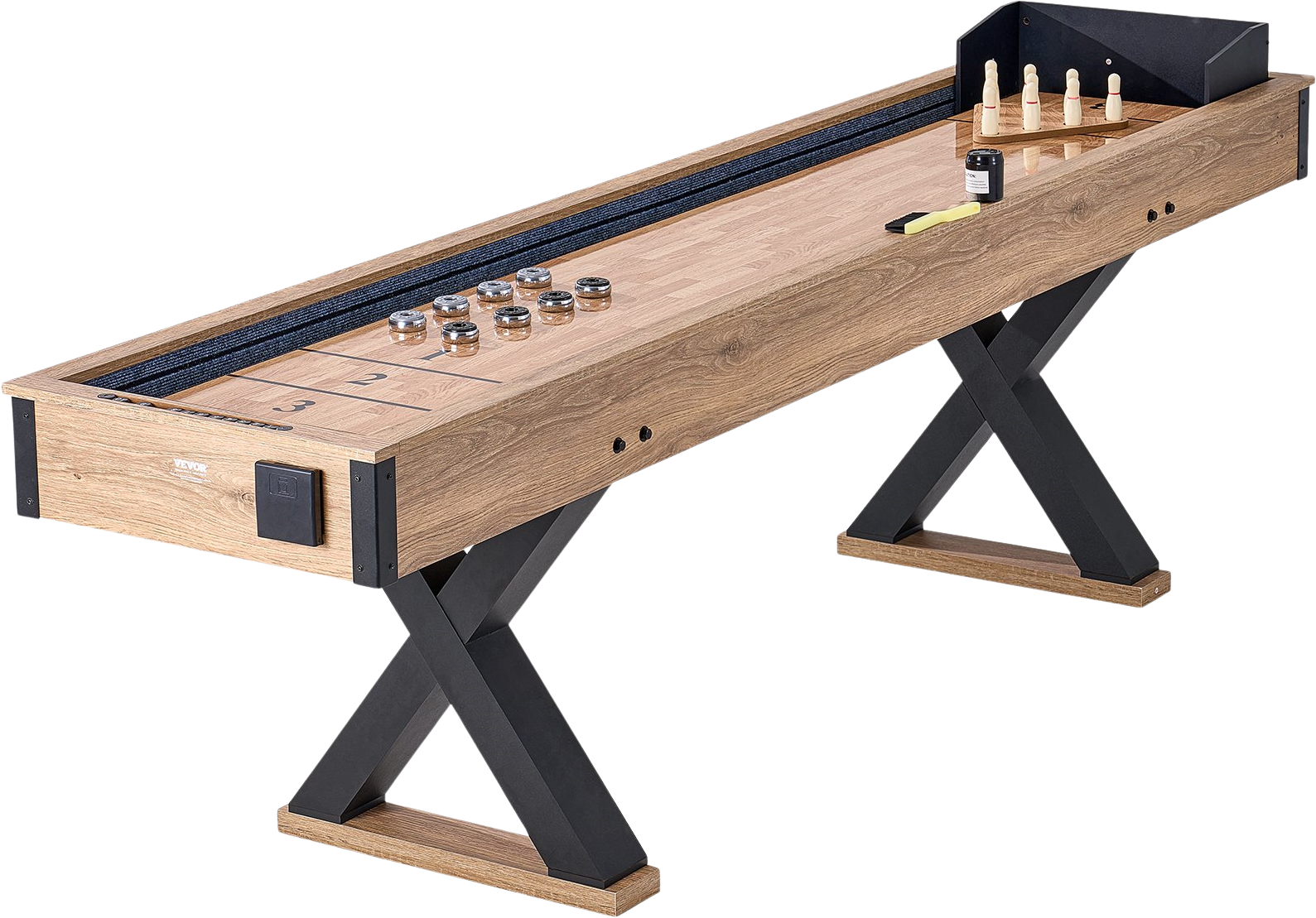 Vevor Shuffleboard Table 2 in 1 Bowling Combo Game Set 9' New