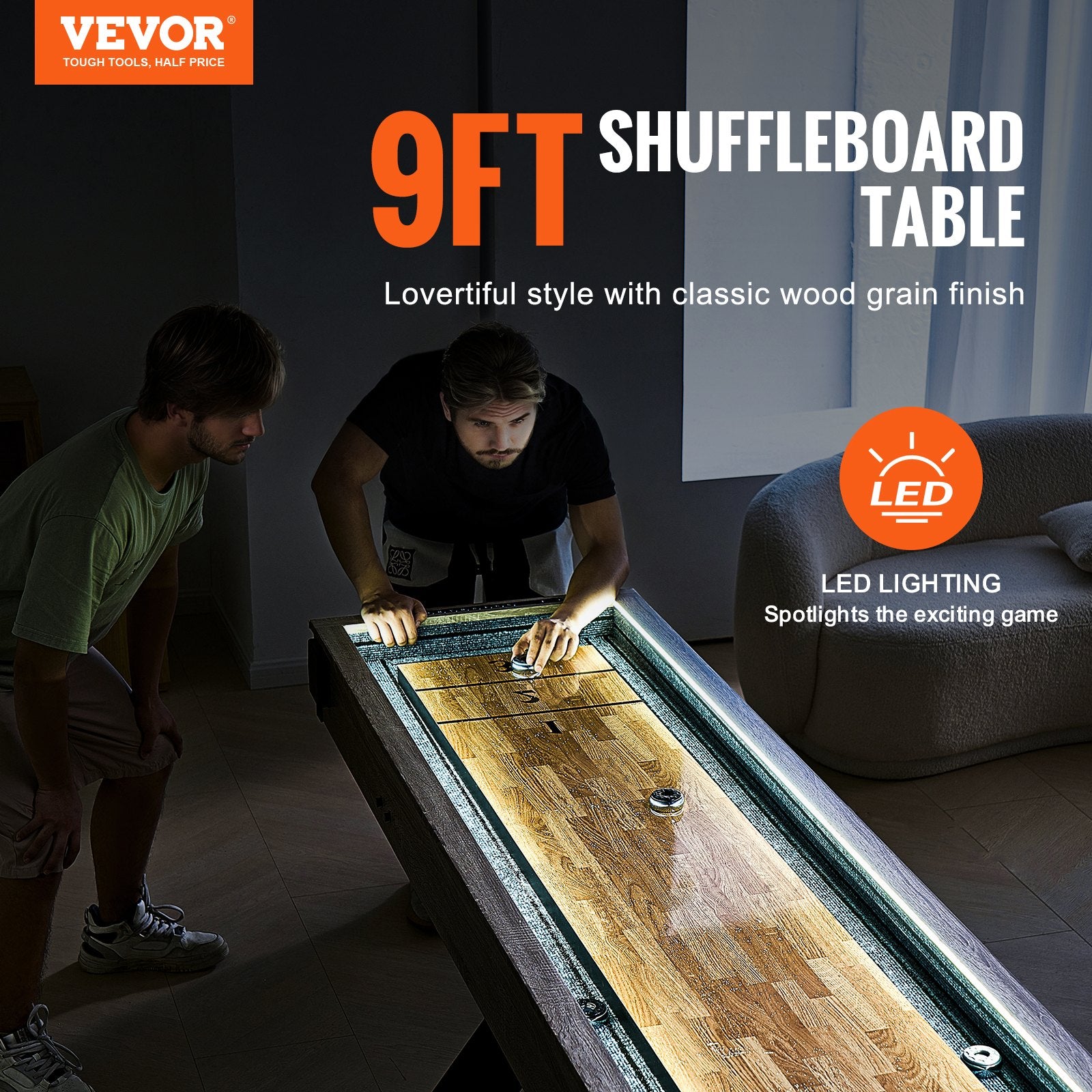 Shuffleboard Bowling Pins Set – 10 Kegel Aus Hartholz, Kugel, Dreieck-Aufsteller, Tragbar, Für Tischspiele Zu Hause