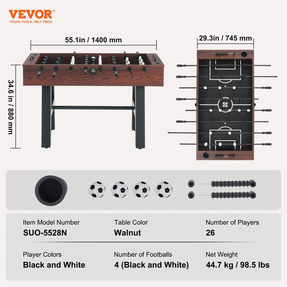 Vevor Foosball Table 55 inch Full Size Includes 4 Balls New