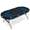 Foldable 10-Player Poker Table with LED Lights and USB Ports Ideal for Texas Casino-Blue - Gallery View 1 of 10