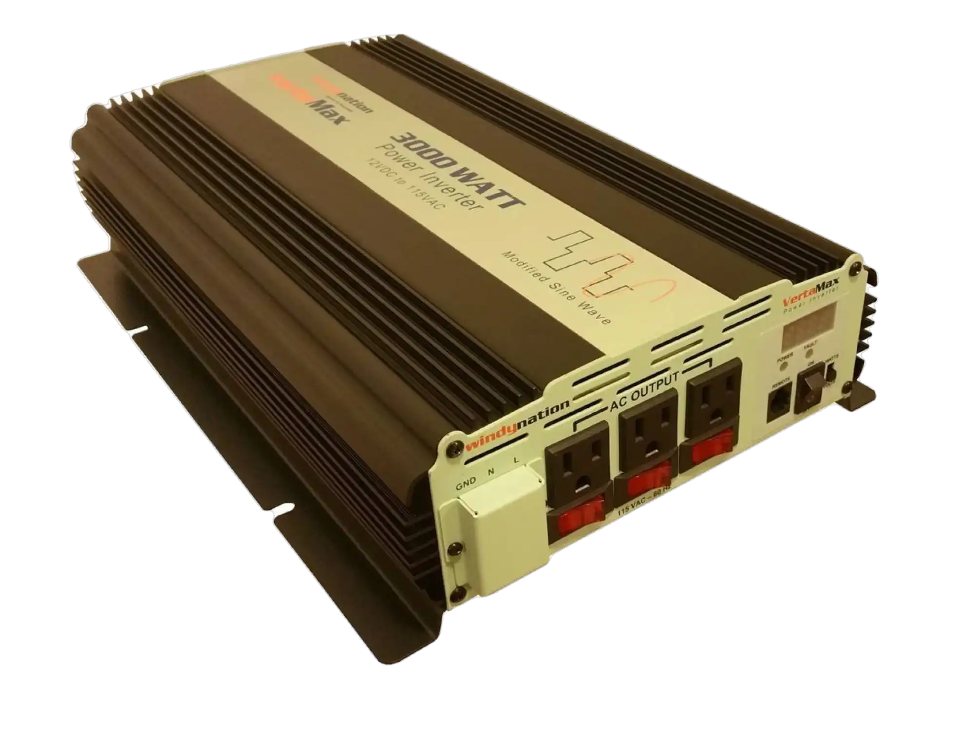 WindyNation Vertamax PIN-3000-12M 3000 Watt 12V Battery Power Inverter DC to AC Car, RV, Solar, RV New
