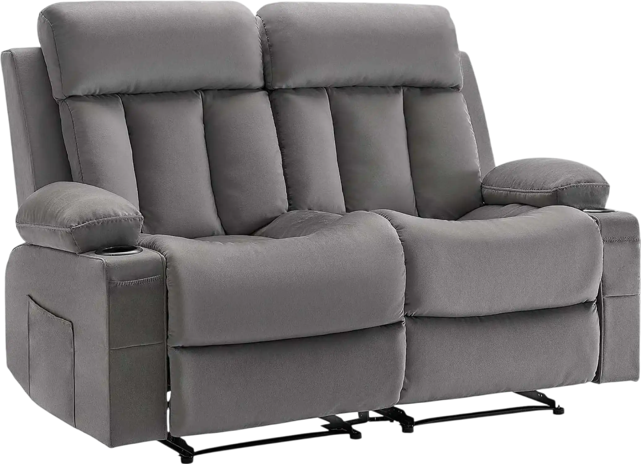 Vevor Loveseat Power Recliner Sofa with Heating and Massage Soft Velvet New